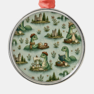 Cosy Cryptids Nessie Loch Ness Monster hobbies Metal Ornament