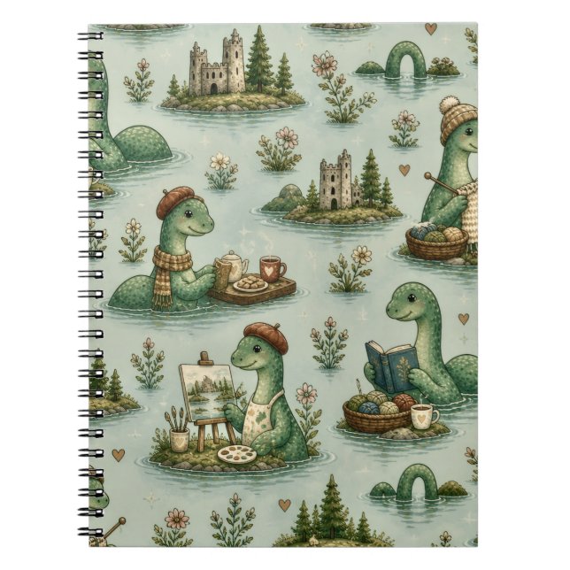 Cosy Cryptids Nessie Loch Ness Monster hobbies  Notebook (Front)