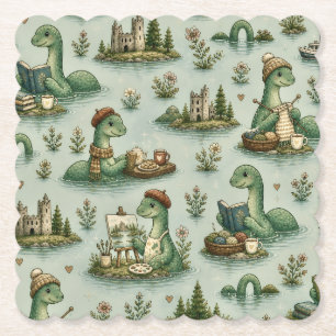 Cosy Cryptids Nessie Loch Ness Monster hobbies Paper Coaster