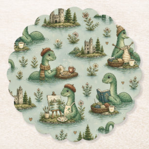Cosy Cryptids Nessie Loch Ness Monster hobbies Paper Coaster