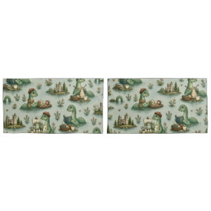 Cosy Cryptids Nessie Loch Ness Monster hobbies Pillowcase