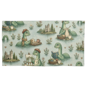 Cosy Cryptids Nessie Loch Ness Monster hobbies Pillowcase