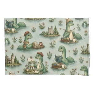 Cosy Cryptids Nessie Loch Ness Monster hobbies Pillowcase