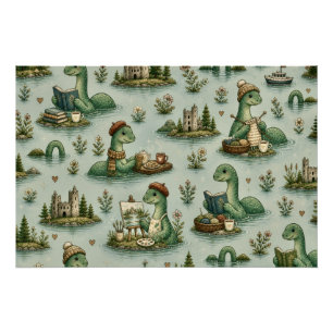 Cosy Cryptids Nessie Loch Ness Monster hobbies  Poster