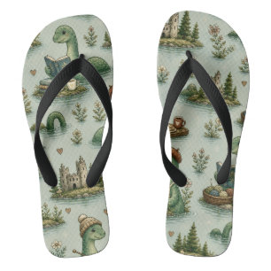 Cosy Cryptids Nessie Loch Ness Monster hobbies Thongs