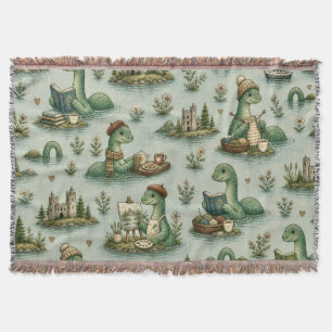 Cosy Cryptids Nessie Loch Ness Monster hobbies Throw Blanket