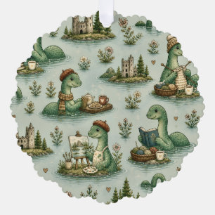 Cosy Cryptids Nessie Loch Ness Monster hobbies Tree Decoration Card