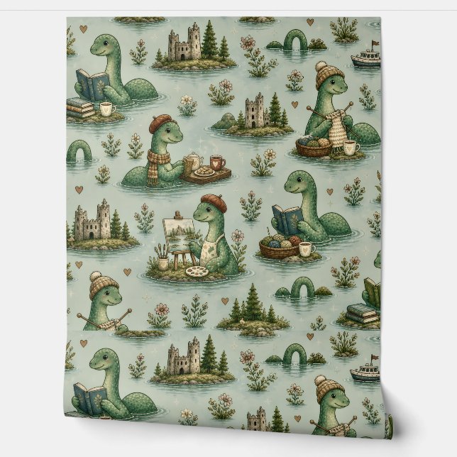 Cosy Cryptids Nessie Loch Ness Monster hobbies  Wallpaper (Unrolling)