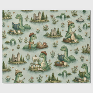Cosy Cryptids Nessie Loch Ness Monster hobbies Wrapping Paper