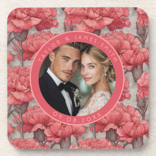Cosy Custom Carnation Inspired Outdoor Wedding Coaster