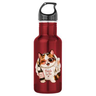 Cosy Cute Calico Cat Bride to be  532 Ml Water Bottle