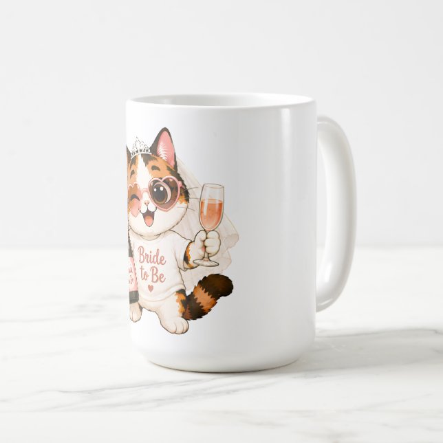 Cosy Cute Calico Cat Bride to be  Coffee Mug (Front Right)