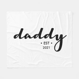 Cosy Daddy Script Established Custom year Sherpa B Fleece Blanket