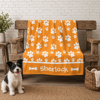 Cosy Dog Blanket Personalised Orange