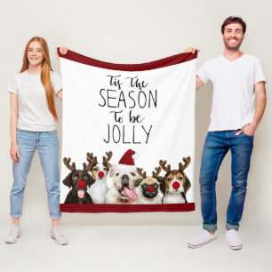 Cosy Dog Lovers Christmas Throw Blanket
