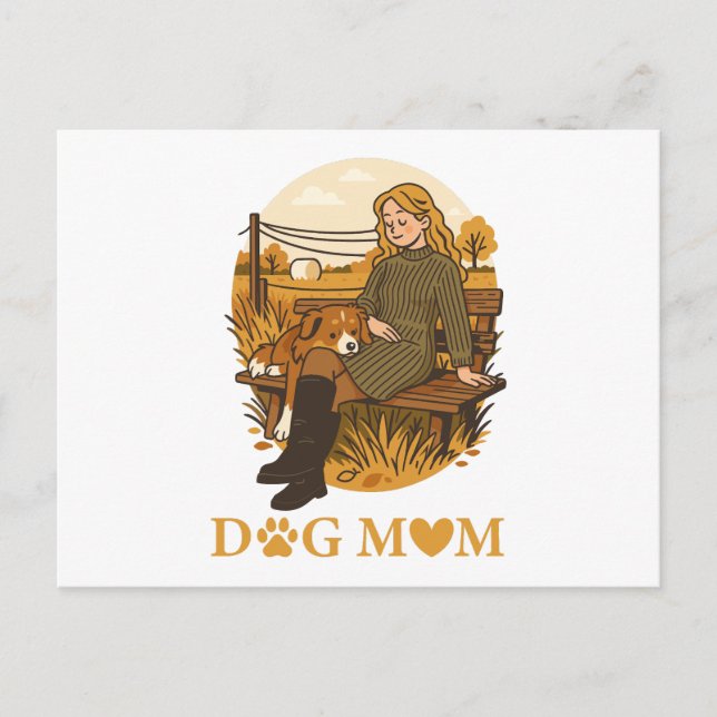 Cosy Dog Mum Bonding Moment With Her Companion Postcard (Front)