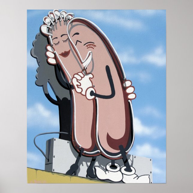 Cosy Dogs Diner on Route 66 Retro Neon Poster (Front)