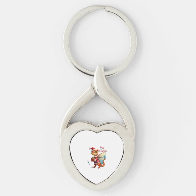 Cosy Dragonfly Christmas Key Ring (Front)