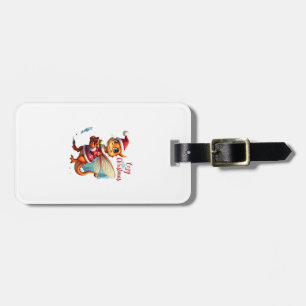 Cosy Dragonfly Christmas Luggage Tag