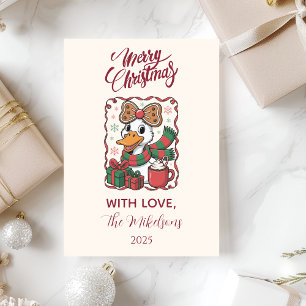 Cosy Duck Christmas Holiday Card