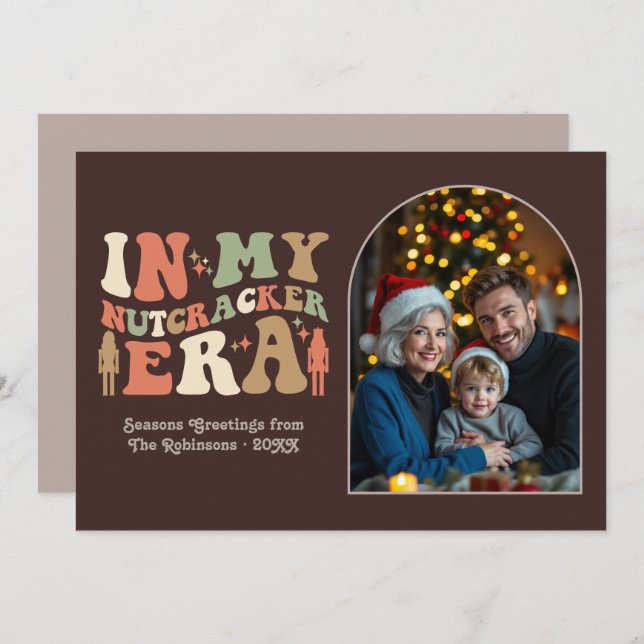 Cosy Espresso In My Nutcracker Era Christmas Photo Holiday Card (Front/Back)