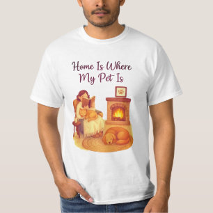 Cosy Evening by Fireplace Vintage Pet Lover Tee