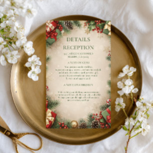 Cosy Evergreen Holiday Botanical Border Enclosure Card