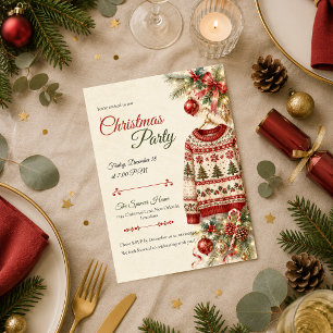 Cosy Fair Isle Christmas Party Invitation