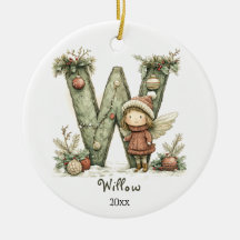 Cosy Fairy Christmas Initial Personalised Holiday 