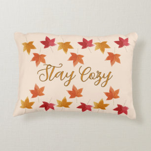 Cosy Fall / Autumn Leaves Rustic Decorative Cushion