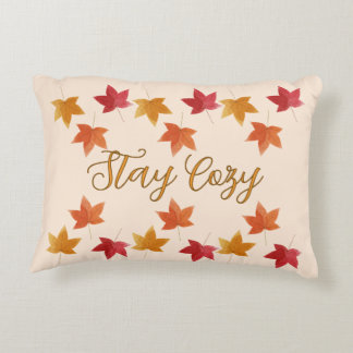 Cosy Fall / Autumn Leaves Rustic  Decorative Cushion