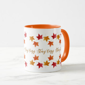Cosy Fall & Autumn Leaves Rustic  Mug