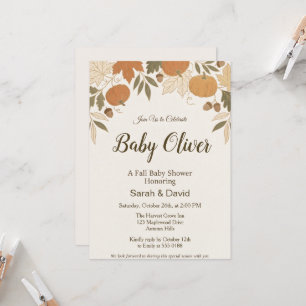 Cosy Fall Baby Shower Celebration Invitation