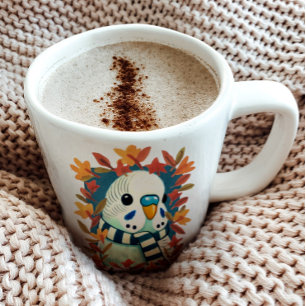 Cosy Fall Blue Parakeet Budgie Coffee Mug