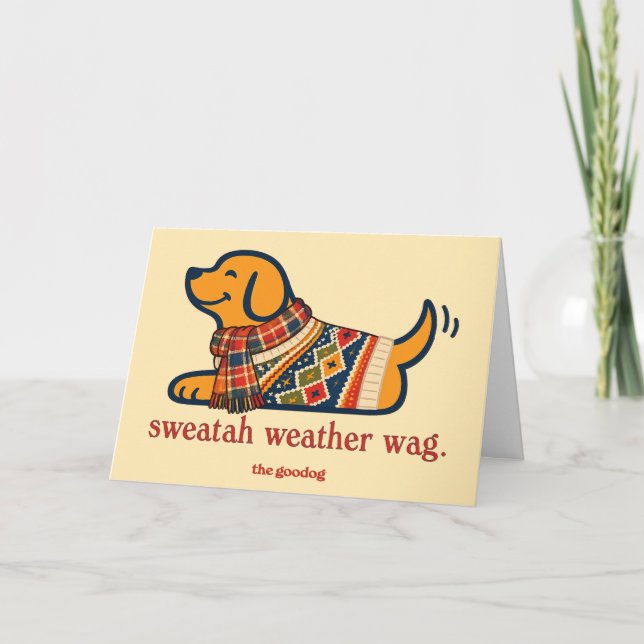 Cosy Fall Dog in Sweater Card (Front)