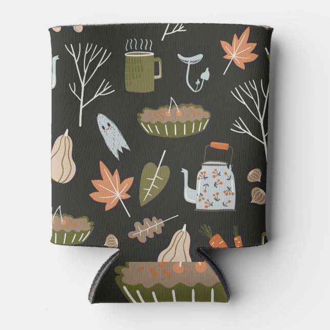 Cosy Fall Elements: Warm Pattern. Can Cooler (Front)