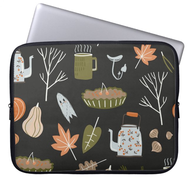 Cosy Fall Elements: Warm Pattern. Laptop Sleeve (Front)