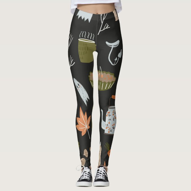 Cosy Fall Elements: Warm Pattern. Leggings (Front)