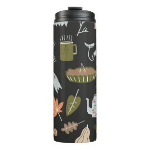 Cosy Fall Elements: Warm Pattern. Thermal Tumbler