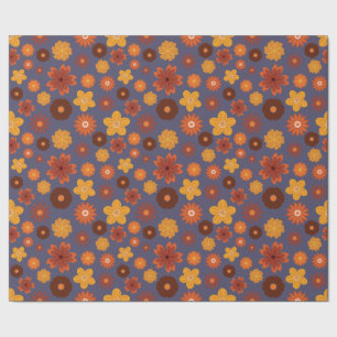 Cosy Fall Flowers Seamless Thanksgiving Floral Wrapping Paper