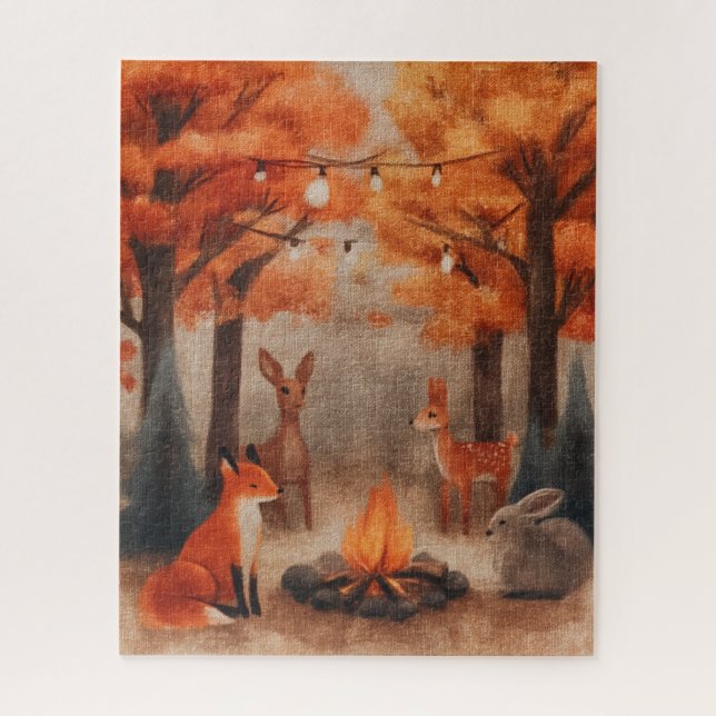 Cosy Fall Forest Creatures Jigsaw Puzzle (Vertical)