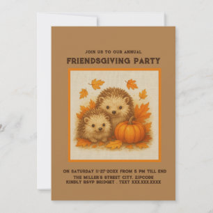 Cosy Fall Hedgehog friendsgiving Gathering vibes