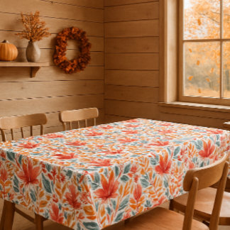 Cosy Fall Leaves Autumn Season Tablecloth