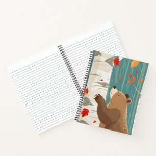 Cosy Fall Moments with a Woodland Bear Notebook