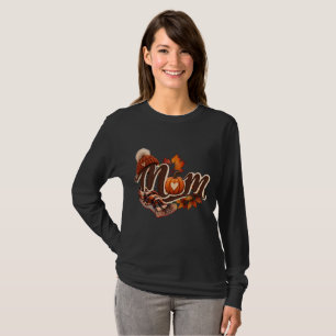 Cosy Fall Mum Pumpkin Autumn Leaves T-Shirt