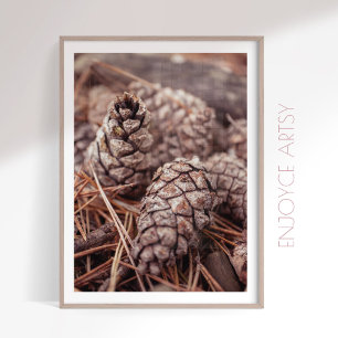 Cosy fall pine cone autumn farmhouse wall art