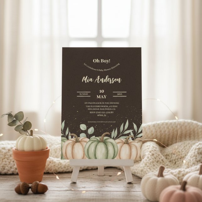 Cosy Fall Pumpkin Baby Shower Invitation (Creator Uploaded)