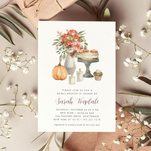 Cosy Fall Pumpkin Bridal Shower Brunch Invitation
