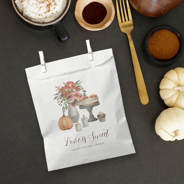 Cosy Fall Pumpkin "Love is Sweet" Favour Bag (Creator Uploaded)