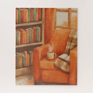 Cosy Fall Reading Bookish Jigsaw Puzzle
